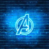 thumb2-avengers-blue-logo-4k-blue-brickwall-avengers-logo-superheroes